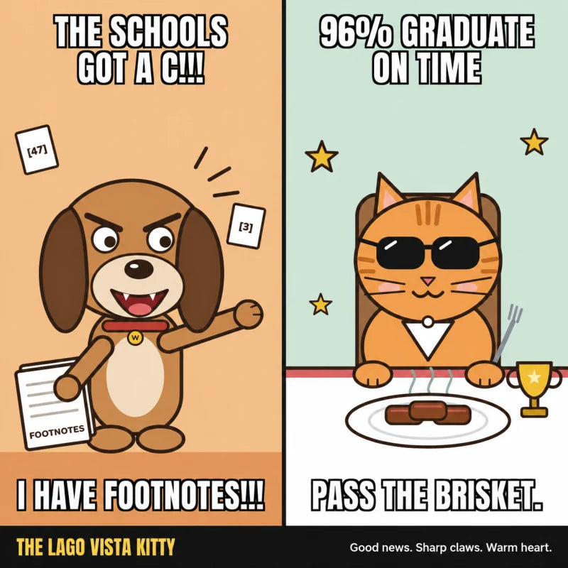 The first edition meme: a dog with footnotes and a cat in sunglasses