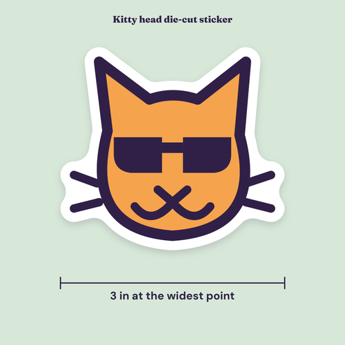Size guide: the sticker measures 3 inches at its widest point