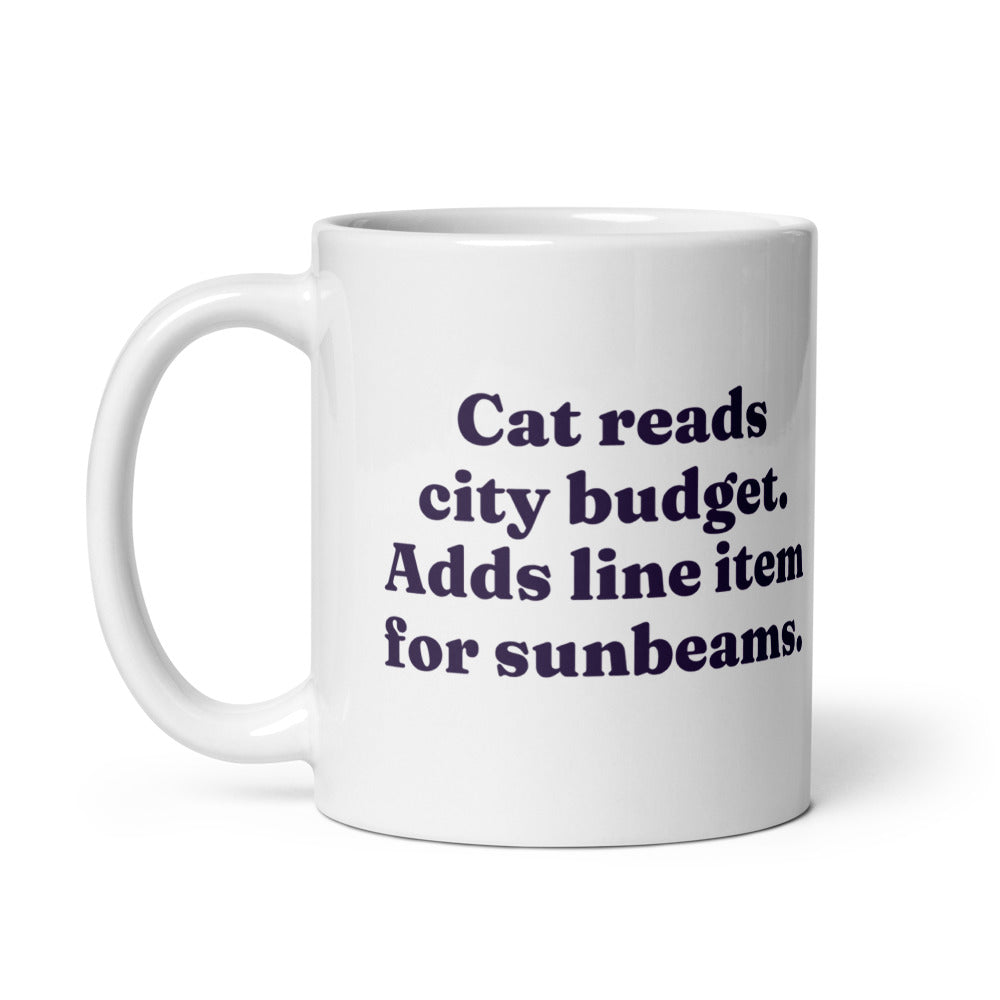 Sunbeams mug, headline side